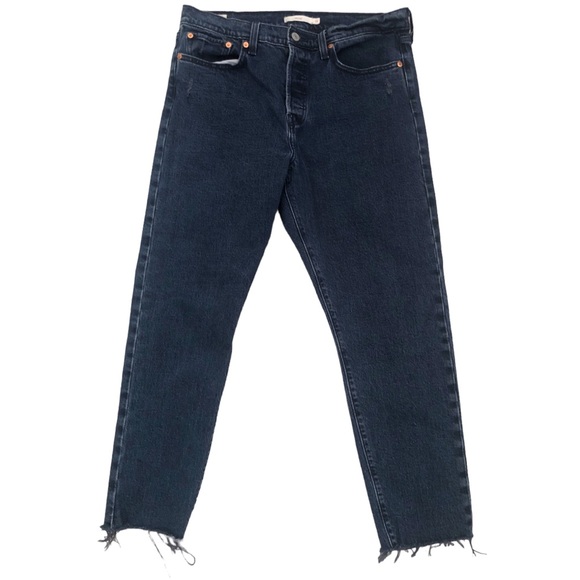 R19 Levi’s wedgie Icon fit high rise button fly jeans size 31 black & blue - Picture 5 of 13